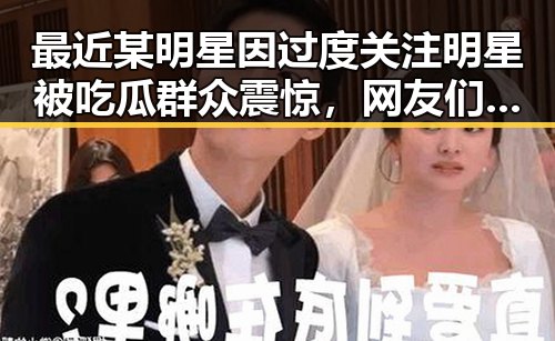 最近某明星因过度关注明星被吃瓜群众震惊，网友们纷纷在评论区表达文化内涵